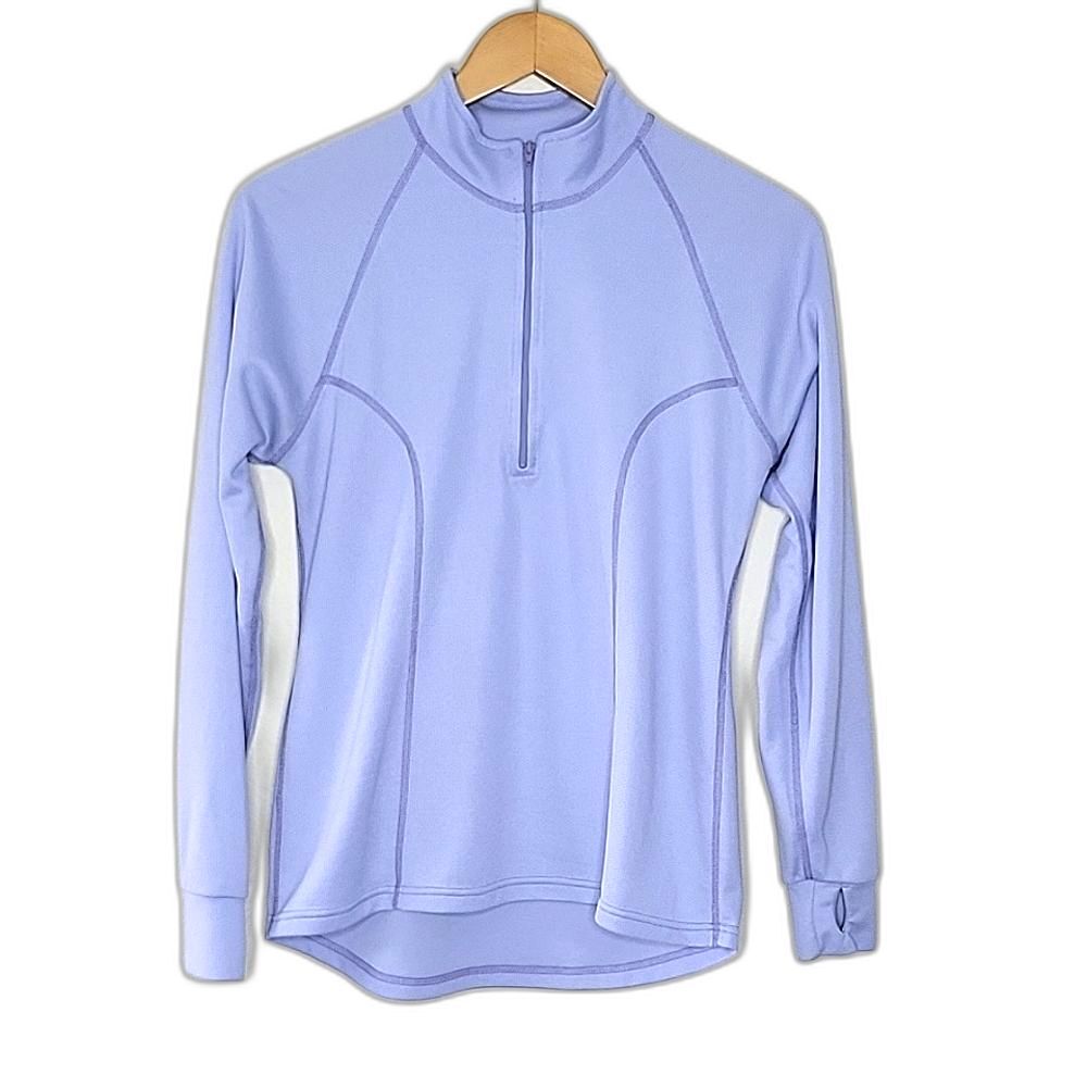 L.L. BEAN Purple Half Zip Long Sleeve Athletic Top size M Exercise Workout